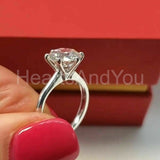 2.3ct Round Cut Moissanite 6 Prong Solitaire Women Ring 14k White Gold Plated