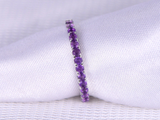 1.5ct Round Cut Purple Amethyst Wedding Band Half Eternity 14k White Gold Finish