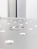 0.2ct Round Cut Moissanite Curved Stackable Wedding Band 14k White Gold Plated