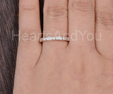 0.5ct Baguette Simulated Diamond Minimalist Wedding Band 14k White Gold Plated