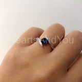 0.5ct Round Cut Simulated Sapphire Bypass Engagement Ring 14k White Gold Plated