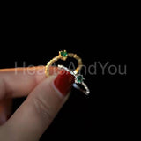 0.5ct Round Cut Simulated Emerald Minimal Engagement Ring 14k Yellow Gold Plated