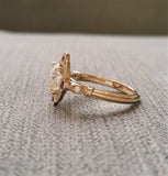 2Ct Round Cut Diamond Ruby Vintage Halo Engagement Ring 14K Yellow Gold Finish