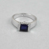 1.4ct Engagement Ring Emerald Cut Purple Amethyst Solitaire 14k WhiteGold Finish