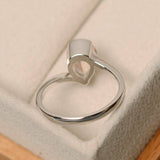 0.5ct Pear Cut Peach Morganite Solitaire Engagement Ring 14k White Gold Finish