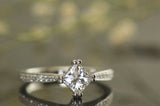 2Ct Princess Cut Diamond Kite Set Solitaire Engagement Ring 14K White Gold Over