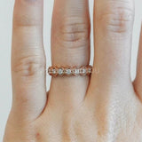 0.5ct Round Cut Moissanite Stackable Women Wedding Band 14k Rose Gold Plated