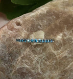 0.5ct Round Cut London Blue Topaz Wedding Band Half Eternity 14k White Gold Over