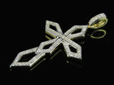 1.5ct Round Cut VVS1D Diamond Pendant Designer Holy Cross 14k Yellow Gold Finish