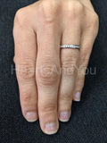 0.2ct Round Cut Moissanite Anniversary Women Wedding Band 14k White Gold Plated