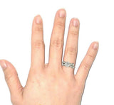 2ct Round Cut Diamond Engagement Ring Flower Leaf Design 14k White Gold Finish