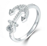 1.6ct Round Cut VVS1D Diamond Engagement Ring Anchor Navy 14k White Gold Finish