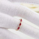 1ct Marquise Cut Alternate Pink Ruby Diamond Wedding Band 14k Rose Gold Finish