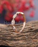 0.5ct Round Cut Moissanite Half Eternity Stackable Wed Band 14k Rose Gold Plated