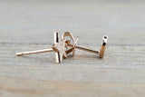 0.3ct Round Cut VVS1D Diamond Star and Moon Stud Earrings 14k Rose Gold Finish