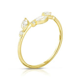 0.7ct Marquise Diamond Engagement Ring 14k YellowGold Over Petite Slim Solitaire
