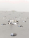 0.3ct Trillion Cut Simulated Diamond Bezel Solitaire Ring 14k White Gold Plated