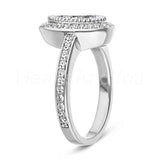 2.1ct Pear Cut Simulated Diamond Halo Engagement Ring 14k White Gold Plated
