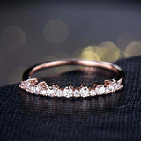 1.5ct Round Cut Diamond Wedding Band Half Eternity Women 14k Rose Gold Finish