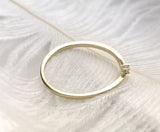 0.1ct Round Cut Moissanite Curved Minimalist Engage Ring 14k Yellow Gold Plated