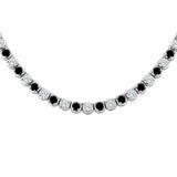 25Ct Round Cut Sparkle Black Diamond Tennis Necklace Solid 14K White Gold Finish
