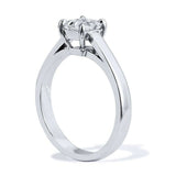 0.9ct Asscher Cut Diamond Engagement Ring 4 Prong Solitaire 14k WhiteGold Finish