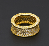 3Ct Round Diamond Elegant Wide Eternity Wedding Ring Band 14K Yellow Gold Finish