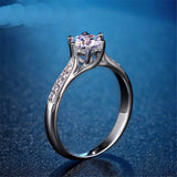 1.6ct Round Cut Diamond Engagement Ring 14k White Gold Finish Accents Solitaire