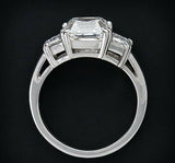 1.5ct Asscher Cut VVS1 D Diamond Solitaire Engagement Ring 14k White Gold Finish