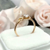 0.5ct Engagement Ring Round Cut Diamond Knot Split Shank 14k Yellow Gold Finish