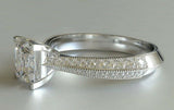 2ct Princess Cut Diamond Engagement Ring Milgrain Solitaire 14k WhiteGold Finish
