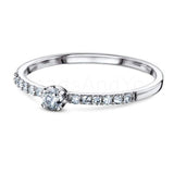 0.2ct Round Cut Moissanite Minimalist Engagement Ring 14k White Gold Plated
