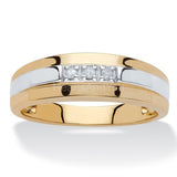 0.2ct Round Cut Moissanite Anniversary Women Wedding Band 14k Yellow Gold Plated