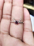 0.5ct Round Cut Simulated Ruby Dear Design Engagement Ring 14k White Gold Plated