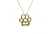 0.02ct Round Cut Moissanite Paw Design Pendant 14k Yellow Gold Plated NO CHAIN