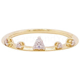 0.2ct Round Cut Moissanite Minimal Crown Engagement Ring 14k Yellow Gold Plated