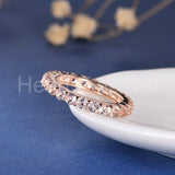 1ct Round Cut Simulated Morganite Half Eternity Wedding Band 14k RoseGold Plated