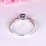 0.35ct Princess Blue Sapphire Anniversary Wedding Ring Band 14k White Gold Over