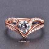 2ct Round Cut Diamond Engagement Ring 14k White Gold Finish V Shape Split Shank