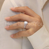 2.3ct Cushion Cut Simulated Diamond Halo Infinity Ring 14k White Gold Plated