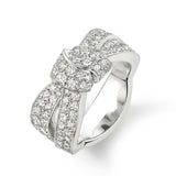 2.5ct Round Cut Diamond Bow Knot Design Engagement Ring 14k White Gold Finish