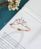 0.5ct Marquise Simulated Diamond Minimalist Engagement Ring 14k Rose Gold Plated