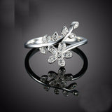 1.5ct Round Cut Diamond Engagement Ring 14k White Gold Finish Floral Leaf Bypass