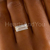 0.3ct Baguette Cut Simulated Diamond Minimalist Ring 14k Yellow Gold Plated