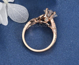2.2ct Princess Simulated Diamond Cluster Infinity Twist Ring 14k RoseGold Plated