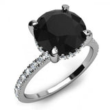 Real 10k White Gold 1.4ct Black Diamond Round Cut Anniversary Engagement Ring