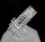 2.5ct Baguette Simulated Diamond Anniversary Wedding Band 14k White Gold Plated