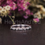 0.2ct Round Cut Moissanite Anniversary Women Wedding Band 14k Rose Gold Plated
