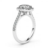 2ct Oval Cut VVS1D Diamond Halo Set Engagement Ring Women 14k White Gold Finish