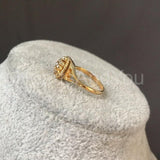 0.4ct Round Cut Moissanite Cluster Split Shank Ring 14k Yellow Gold Plated